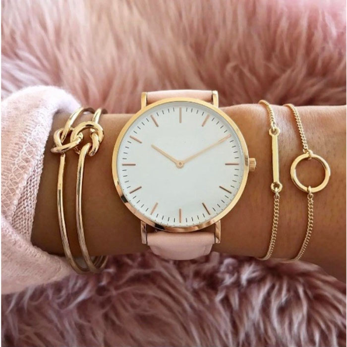 Montre Minimaliste pour Femme Bracelet en Maille avec Mouvement