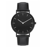 Coobos Reloj minimalista para mujer - Movimiento de cuarzo de moda correa de cuero negro