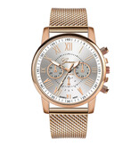 Geneva Luxe Horloge voor Dames - Modieus Kwarts Uurwerk Mesh Bandje Wit