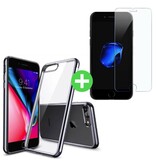 Stuff Certified® Coque iPhone SE (2022) en TPU Transparent + Protecteur d'écran en Verre Trempé