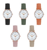 MSTIANQ Minimalist Watch for Women - Fashionable Quartz Movement Luminous Leather Strap Pink