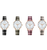 MSTIANQ Minimalistyczny zegarek dla kobiet - modny mechanizm kwarcowy świecący skórzany pasek w kolorze różowym