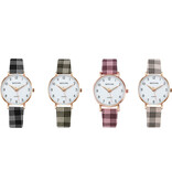 MSTIANQ Minimalistisch Horloge voor Dames - Modieus Kwarts Uurwerk Vrouwen Lichtgevend Leer Bandje Beige