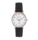 MSTIANQ Montre Minimaliste pour Femme - Mouvement à Quartz à la Mode pour Femme Bracelet en Cuir Lumineux Noir