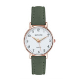 MSTIANQ Minimalistische Uhr für Damen – modisches Quarzwerk für Damen, leuchtendes Lederarmband in Grün