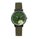 MSTIANQ Minimalistisch Horloge voor Dames - Modieus Kwarts Uurwerk Vrouwen Lichtgevend Leer Bandje Groen