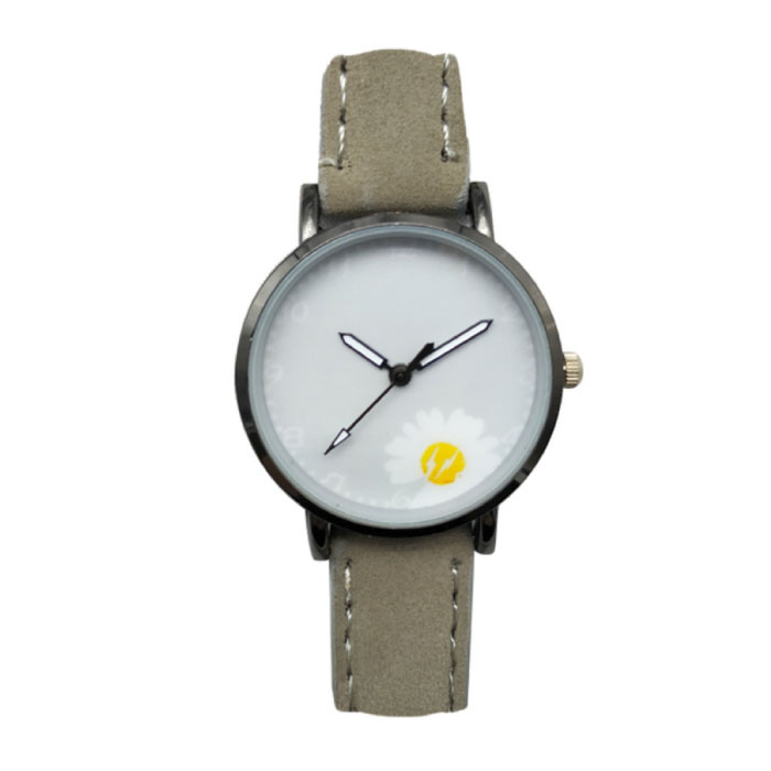 Montre Minimaliste pour Femme - Mouvement à Quartz à la Mode pour Femme Bracelet en Cuir Lumineux Kaki