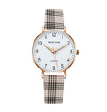 MSTIANQ Montre Minimaliste pour Femme - Mouvement à Quartz à la Mode Femme Bracelet Cuir Lumineux Noir Beige