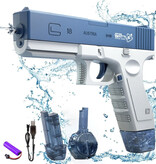 Water Battle Pistola de agua eléctrica - Pistola de juguete de agua modelo Glock Pistola azul