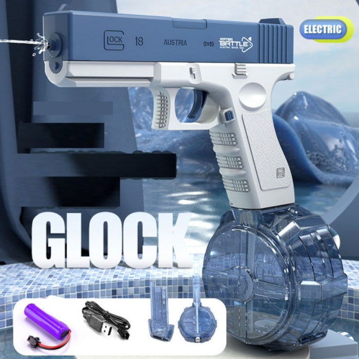 Elektrische Wasserpistole – Modell Glock Wasserspielzeugpistole Blau - Copy