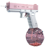 Water Battle Pistolet à eau électrique avec réservoir - Pistolet à eau modèle Glock rose