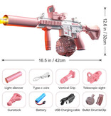 Water Battle Pistolet à eau électrique avec réservoir - Pistolet jouet à eau modèle M4 rose