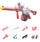 Water Battle Pistola de agua eléctrica con depósito - Pistola de juguete de agua modelo M4 Pistola rosa
