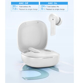 QCY Bezprzewodowe słuchawki douszne HT05 - Słuchawki douszne Bluetooth 5.2 - Bezprzewodowe słuchawki douszne Słuchawki douszne Słuchawki białe