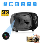 ENPUS Altavoz de cámara 4K con WiFi - Intercomunicador de niñera Seguridad para el hogar inteligente Visión nocturna Negro