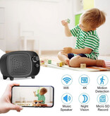 ENPUS Altavoz de cámara 4K con WiFi - Intercomunicador de niñera Seguridad para el hogar inteligente Visión nocturna Negro