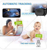 ENPUS Enceinte Caméra 4K avec WiFi - Babysitting Intercom Smart Home Security Night Vision Noir