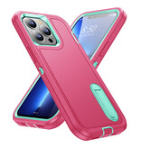 Stuff Certified® Funda Armor para iPhone 8 con función atril - Funda a prueba de golpes Rosa