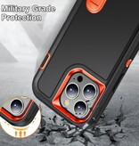 Stuff Certified® iPhone 11 Pro Max Armor Hoesje met Kickstand - Shockproof Cover Case Zwart Oranje