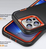 Stuff Certified® Coque iPhone 11 Pro Armor avec béquille - Coque antichoc Noir Orange