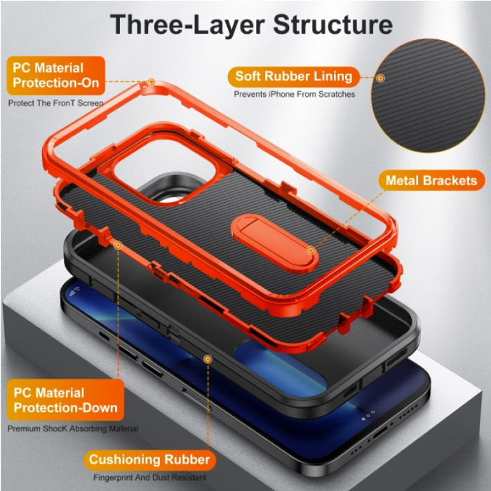 Stuff Certified® iPhone 7 Armor Case with Kickstand - Shockproof Cover Case Navy