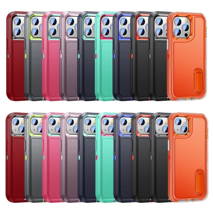 Stuff Certified® iPhone XR Armor Hoesje met Kickstand - Shockproof Cover Case Navy