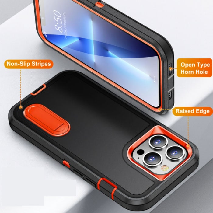 Stuff Certified® iPhone XR Armor Hoesje met Kickstand - Shockproof Cover Case Navy