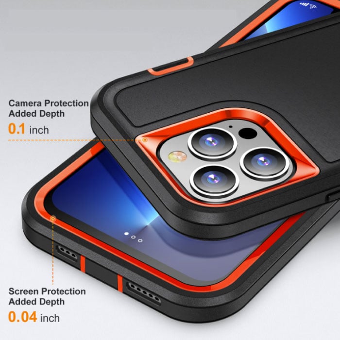 Stuff Certified® iPhone 14 Armor Hoesje met Kickstand - Shockproof Cover Case Blauw