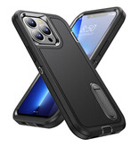 Stuff Certified® iPhone 12 Pro Max Armor Case with Kickstand - Shockproof Cover Case Black