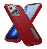 Stuff Certified® iPhone 8 Plus Armor Case with Kickstand - Shockproof Cover Case Red