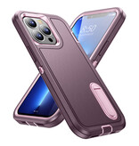 Stuff Certified® Coque iPhone SE (2020) Armor avec béquille - Coque antichoc Violet