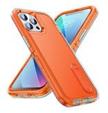 Stuff Certified® iPhone XS Armor Hoesje met Kickstand - Shockproof Cover Case Oranje