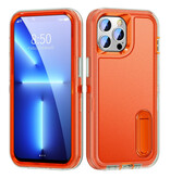 Stuff Certified® Armor Case para iPhone XS con función atril - Funda a prueba de golpes Naranja