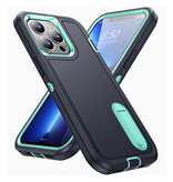 Stuff Certified® iPhone X Armor Hoesje met Kickstand - Shockproof Cover Case Navy