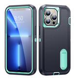 Stuff Certified® iPhone 14 Armor Case with Kickstand - Shockproof Cover Case Navy
