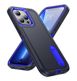 Stuff Certified® iPhone X Armor Hoesje met Kickstand - Shockproof Cover Case Blauw