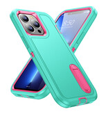 Stuff Certified® Coque iPhone X Armor avec Béquille - Coque Antichoc Turquoise