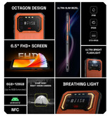 IIIF150 Smartphone Air 1 Pro Outdoor Orange - 6 Go de RAM - 128 Go de stockage - Triple caméra 48MP - Batterie 5000mAh