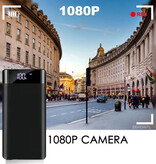 Erilles Power Bank Mini-Überwachungskamera 5000 mAh – 1080p-Camcorder, Bewegungserkennung, Infrarot-Nachtsicht, Schwarz