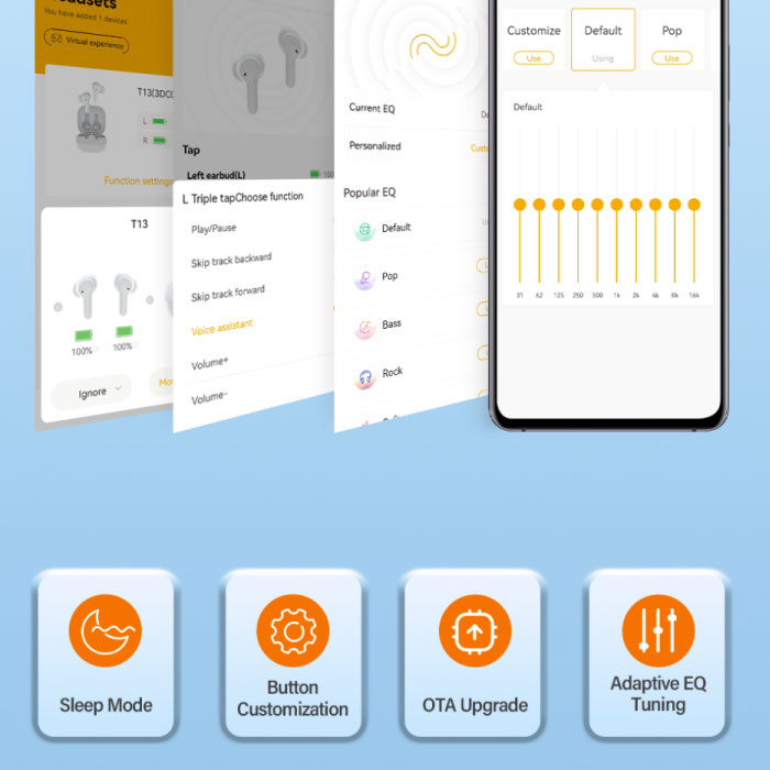 QCY T13 Draadloze Oortjes - Bluetooth 5.1 Oordopjes - Earphones Earbuds Buds Oortelefoon Roze