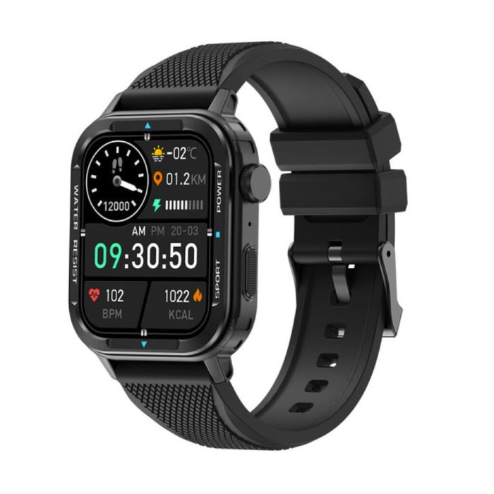 M41 Smartwatch Pasek silikonowy Fitness Sport Monitor aktywności Zegarek Android iOS Czarny