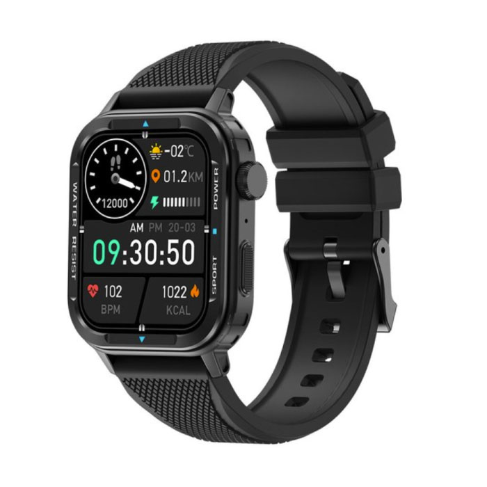 M41 Smartwatch Silicone Strap Fitness Sport Activity Tracker Watch Android iOS Black