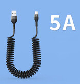 EOENKK Spiralny kabel ładujący USB-C — 80 cm — Kabel danych ładowarki typu C Czarny
