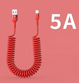 EOENKK Cable de Carga en Espiral USB-C - 80 cm - Cable de Datos del Cargador Tipo C Rojo