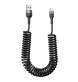 EOENKK Cable de Carga en Espiral USB-C - 80 cm - Cable de Datos del Cargador Tipo C Blanco