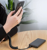 Stuff Certified® Spiralny kabel ładujący USB-C do USB-C 66 W - 1 metr - Kabel do transmisji danych ładowarki typu C (PD) Czarny