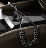 Stuff Certified® Spiralny kabel ładujący USB-C do USB-C 66 W - 1 metr - Kabel do transmisji danych ładowarki typu C (PD) Czarny