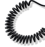 Stuff Certified® Spiralny kabel ładujący USB-C do USB-C 66 W - 1 metr - Kabel do transmisji danych ładowarki typu C (PD) Czarny