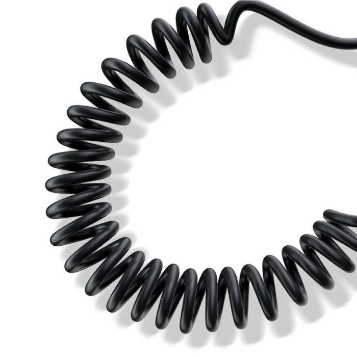 Stuff Certified® Cavo di ricarica a spirale da USB-C a USB-C da 66 W - 2 metri - Cavo dati per caricabatterie tipo C Power Delivery (PD) nero