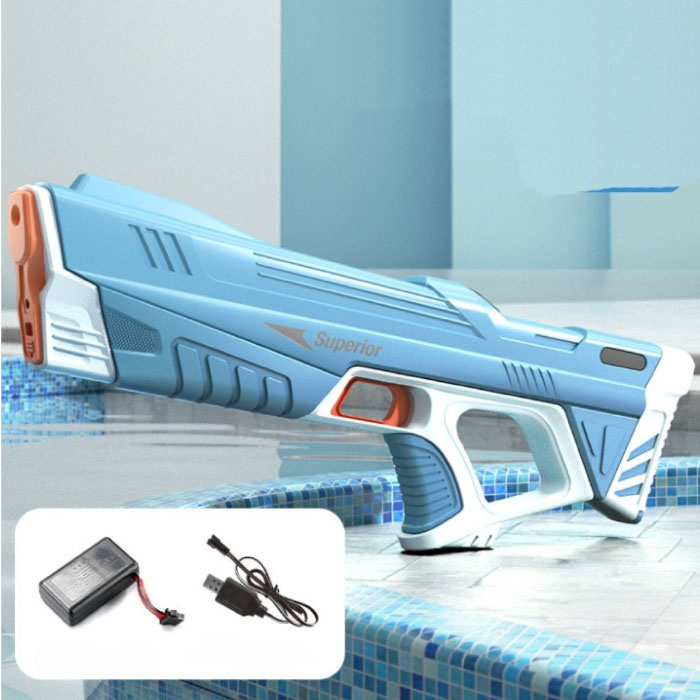 Pistola ad acqua elettrica - Riempimento automatico - 500 ml - Pistola giocattolo ad acqua blu